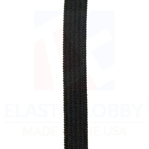 3/8" (9.5mm) Black Knitted Elastic - US Made - 150 yards