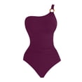 thumbnail image 3 of MKLEKYY Trajes De Baño Mujer Dos Piezas Women Sexy Suspender One Shoulder Hoop Swimsuit Solid Color Swimsuit 89, 3 of 3