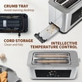 thumbnail image 3 of BBday Toaster 4 slice with Touch Screen LCD Display, Extra Long Wide Slots Toaste, Smart Toaster with 6 Browning Levels, Defrost, Reheat & Removable, 3 of 8