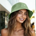thumbnail image 4 of Dalix Lil Peace Sign Cotton Embroidered Cotton Cap Outdoor Bucket Hat Womens in Turf Green S Small, 4 of 5