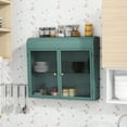 thumbnail image 3 of 2-Door Wall-Mounted Metal Storage Cabinet with Tempered Glass Doors & Shelves for Bathroom, Kitchen, Living Room & Office   WL, 3 of 13