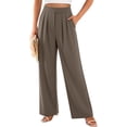 thumbnail image 6 of BADHUB Womens Dress Pant Pleat Business Casual High Waisted Pant Fashion Offic Slack Solid Color Trousers Coffee M, 6 of 6