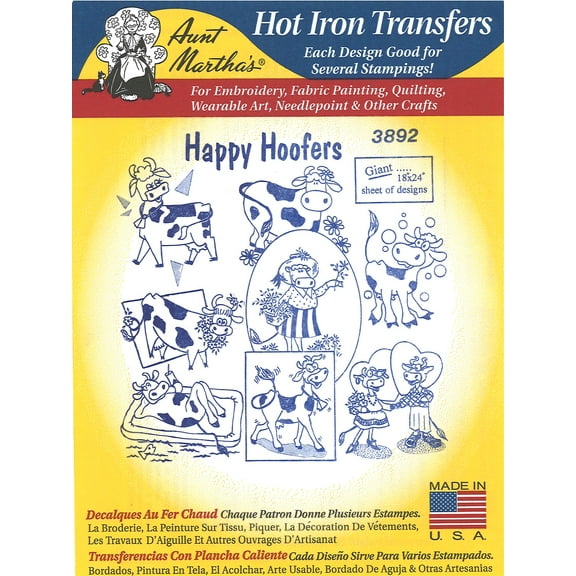 Aunt Martha's Happy Hoofers 3892 iron on embroidery pattern