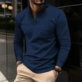 thumbnail image 2 of JLFKNG Men's Polo Shirts Long Sleeve Polo Shirts For Men Crew Neck Buttons Up Casual Solid Color Business Cardigan T Shirts With Pockets Lounge Summer Tops, 2 of 8