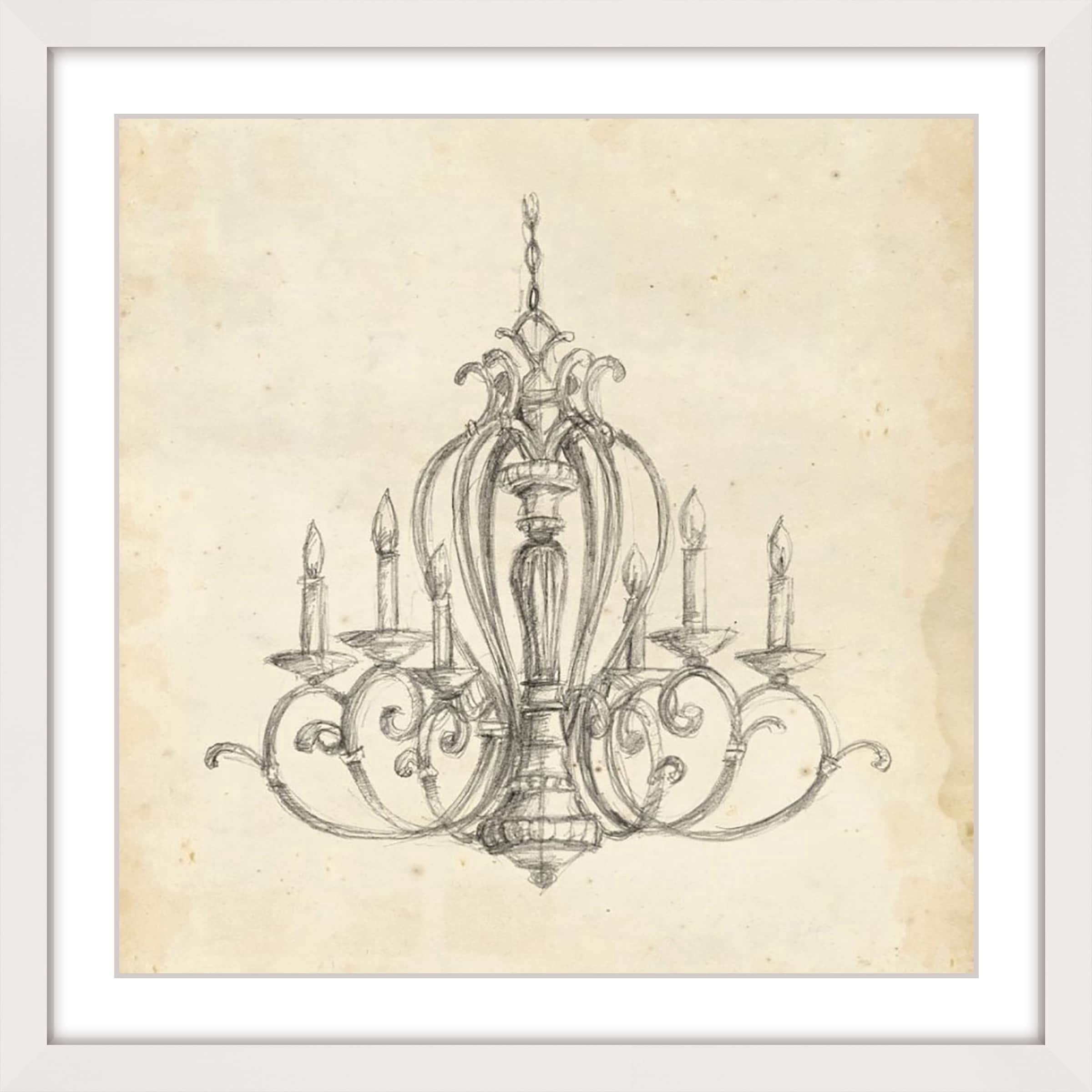 Marmont Hill "Classical Chandelier I" Framed Painting Print