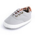 thumbnail image 4 of Bnwani Childs Casual Shoes Plaid Solid Color Shoes Infant Girl Newborn Canvas Shoes Baby Boys Soft-Soled Casual New Shoes Gray Size 0-6 M, 4 of 8