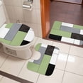 thumbnail image 4 of Sage Green Black Grey Bath Mat 3 Piece Bathroom Rug Set, Modern Irregular Geometric Abstract Non Slip Bath Rug Contour Mat and Toilet Lid Cover, Absorbent Shower Mats Soft Bath Rugs and Mats Sets, 4 of 8