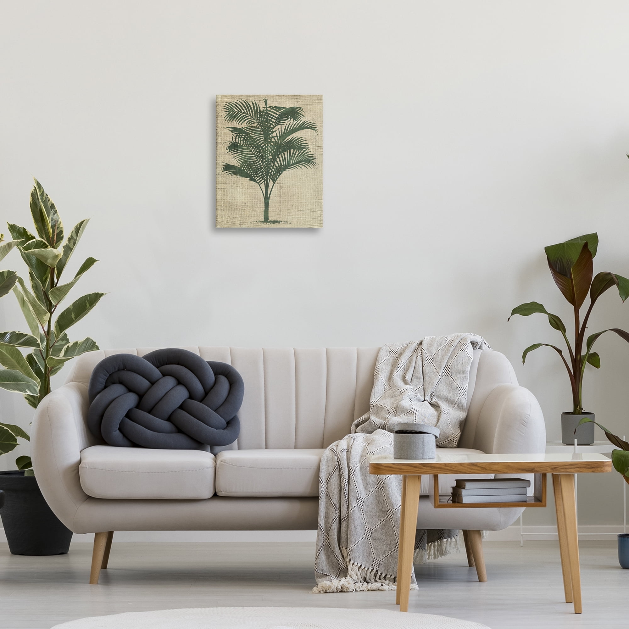 Stupell Industries Vintage Palm Plant Plants & Flowers Painting Wrapped Canvas Art Print Wall Art, 16 x 20