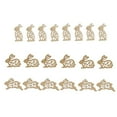 thumbnail image 1 of Becaristey 20 Pcs Ornements en Bois Creux Lapin Non Finis Pièces de Forme Style Bois A 1Ensemble, 1 of 6