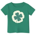 thumbnail image 3 of GDREDA Vêtements Fille Imprimé St. Pat Col Rond Manches Courtes pour Filles Hauts Filles Grande Taille Vert Clair, 8-9 Ans, 3 of 3