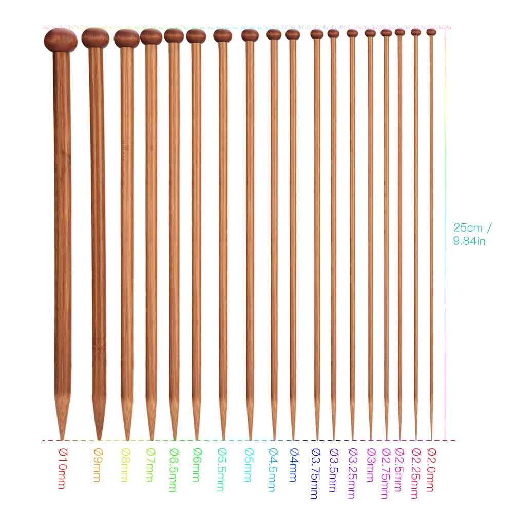 36PCS Bamboo Knitting Needles Set, BetyBedy Single Pointed