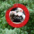 thumbnail image 3 of Mini Magnetic Glitter Christmas Picture Frame Ornaments with Photo Protectors, 6-Pack, Round-Red, 3 of 7