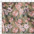 thumbnail image 4 of Soimoi Green Poly Georgette Fabric Leaves & Magnolia Floral Decor Fabric Printed Yard 42 Inch Wide, 4 of 5