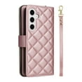 thumbnail image 4 of Allytechgroup Galaxy S25 Edge Wallet Case with Zipper Pocket & Cards Slots, Crossbody Lanyard + Hand Strap Stand Shockproof PU Leather Flip Cover Phone Case for Samsung Galaxy S25 Edge, Rosegold, 4 of 7