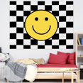 thumbnail image 5 of Smiling Face Tapestry Wall Hanging Black and White Preppy Room Decor for Bedroom Living Room 60 x 80 Inch, 5 of 6