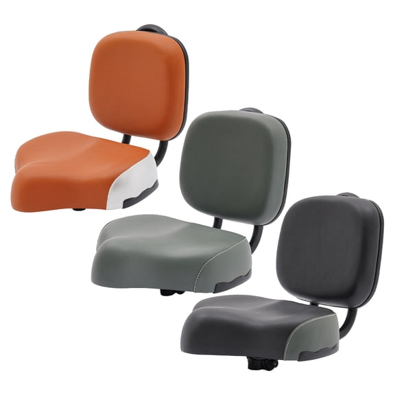 Brown/Gray/Dark Gray Tricycle Saddle Seat with Back Support Backrest Saddle Bike Seat Bicycle 8.26*9.44in for Road / Beach Bikes