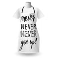 thumbnail image 3 of Saying Apron, Phrase with Different Typographic Designs Philosophy Motivation, Unisex Kitchen Bib with Adjustable Neck for Cooking Gardening, Adult Size, Black and White, by Ambesonne, 3 of 4