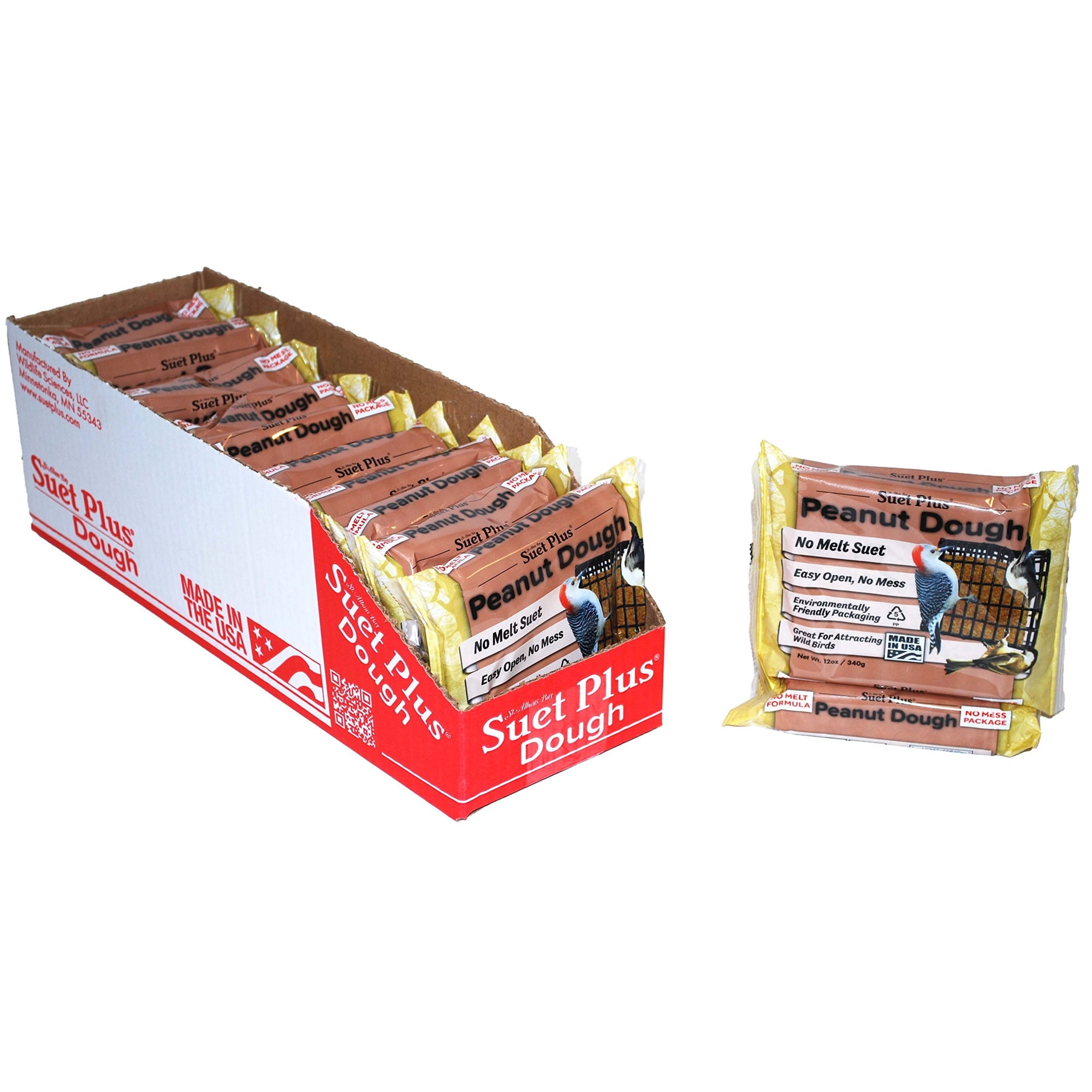 12-pack Wildlife Sciences Suet Plus Peanut Dough No Melt Suet Cake 12 Pack 12 oz Each — Construction & DIY Use, Standard Hardware Spec