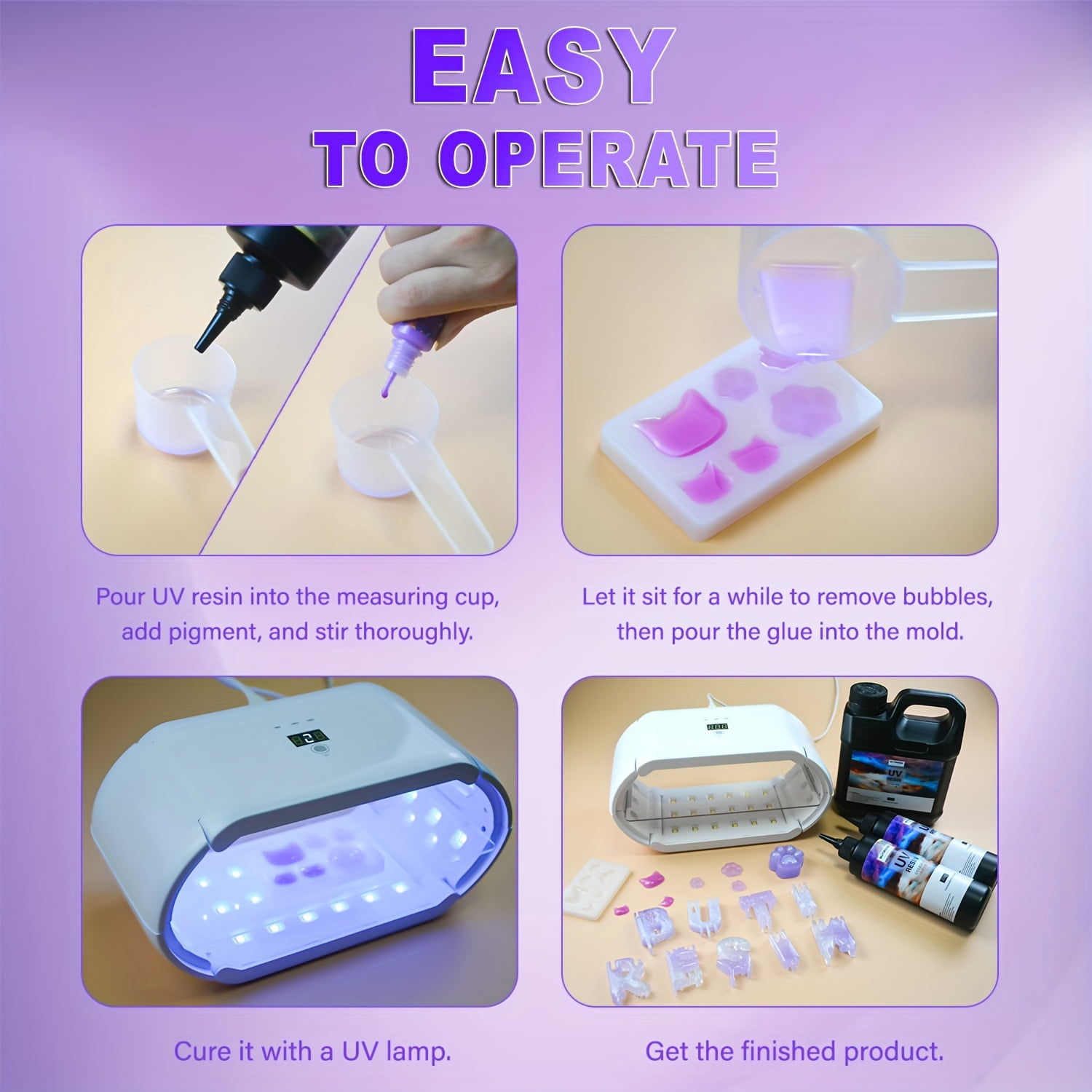 BUTIRESIN UV Resin 1000g UV Epoxy Resin Crystal Clear Ultraviolet Curing Epoxy Resin Kit for DIY Jewelry Making, Craft Decoration - Hard UV Glue Solar Cure Sunlight Activated Resin for Beginner