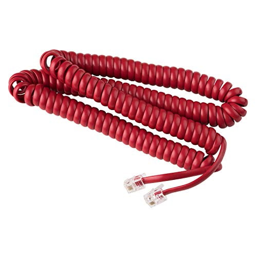 Works on virtually All Trimline Phones and Princess Telephones Telephone Cord Handset Curly Phone Color Choctaw White 15ft 