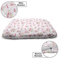 thumbnail image 3 of Paris Pet Bed, Eiffel Towers and French Bouquets Bows with Romantic Pattern, Chew Resistant Pad for Dogs and Cats Cushion with Removable Cover, 24" x 39", Pale Green Pale Pink, by Ambesonne, 3 of 4