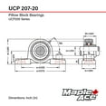 thumbnail image 4 of MAPLE ACE UCP207-20 Pillow Block Bearing 1-1/4" Bore, 2-Bolt, Self-Aligning, R3 Triple Lip Seal, Heavy Duty (Qty 4), 4 of 8
