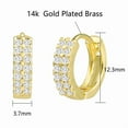 thumbnail image 4 of Alexcraft Gold Hoop Earrings for Women - 14K Gold Plated Cubic Zirconia Huggie Hoop Earring - Huggie Earring for Men Women 925 Sterling Silver Post Hypoallergenic, 4 of 5