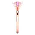 thumbnail image 3 of 1.5 ctw Solitaire Anniversary Ring for Women | Round Cut Simulated Pink Diamond | Hyperallergenic Solid 18K Rose Gold, 3 of 5