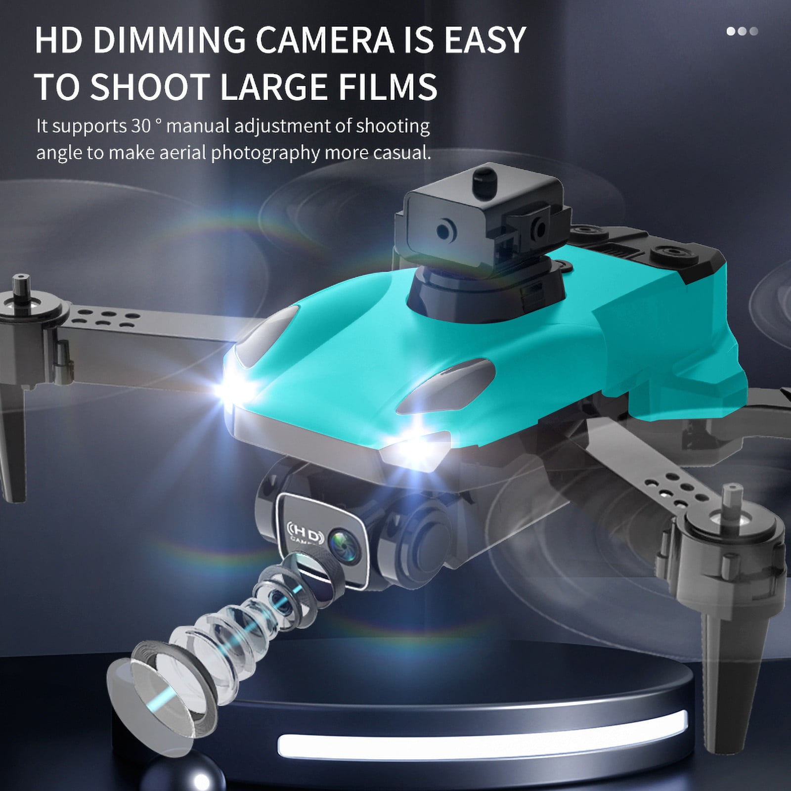 ESULOMP Foldable Drone with Camera HD 1080P Camera FPV Drone for Beginners Gesture Control,Obstacle Avoidance，Headless Mode ,WiFi RC Quadcopter,Cool Light