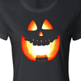 thumbnail image 4 of Inktastic Toothy Grin Pumpkin Face in Orange Glow Women's T-Shirt, 4 of 5