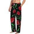 thumbnail image 2 of Uemuo Cherry Pattern Men's Wide Leg Palazzo Lounge Pants with Pockets Light Weight Loose Comfy Casual Pajama Pants-Medium, 2 of 9