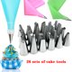 thumbnail image 3 of Kearding ¡Caliente! 26 unids/set manga pastelera de silicona puntas cocina DIY glaseado manga pastelera reutilizable bolsas + 24 boquillas herramientas Herramientas y accesorios para hornear azul Kearding HA5379-01B, 3 of 6