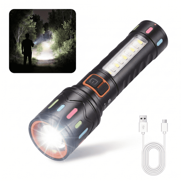 DAYBETTER Rechargeable Flashlight, 5 Light Modes, Zoomable Portable Flashlight for Home Emergencies Camping, Waterproof