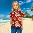 thumbnail image 7 of Stamzod Hawaiian Shirt Girls Fashion Tropical Printed Short Sleeve Tops with Pocket Casual Loose Vacation Beach Girls Summer Outfits Red C 5 Years, 7 of 7