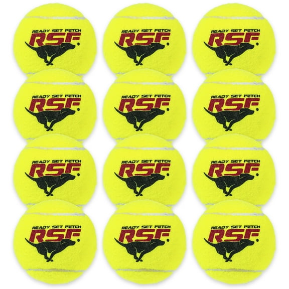 Franklin Pet Supply RSF Squeak Tennis Balls - Dog Toy Squeaks When Squeezed - 12 Pack - For Small, Medium, Large Dogs - Squeaker Noise