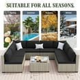 thumbnail image 2 of MRUAKA Outdoor Patio Furniture Set, 9-Piece Modular Sectional Sofa,PE Wicker Outdoor Conversation Set for Patio, Garden, Backyard, Black, 2 of 8