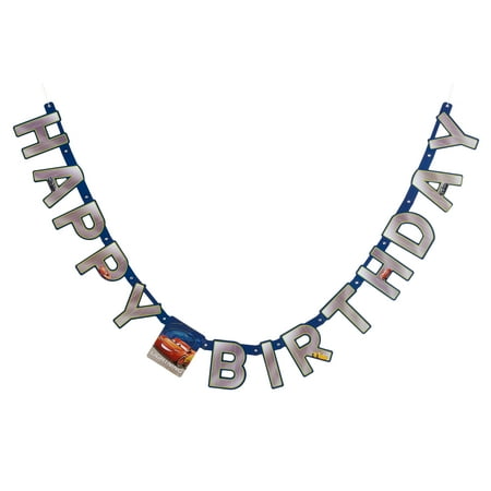 Cars 3 Happy Birthday Party Banner, 6.59 ft.