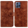 thumbnail image 2 of Compatible with Motorola Moto S30 Pro 5G Embossed Lily Wallet Case with Card Holder PU Leather Flip Cover, 2 of 5