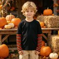 thumbnail image 3 of Fozruso Boys Striped Long Sleeve T-Shirts Casual Round Neck Pullover Tee Shirt Tops Fall Outfits, 3 of 7