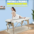 thumbnail image 2 of BestMassage Table de Massage Lit de Massage 73” de Long 2 Pliage Portable Étui de Transport Hauteur Réglable Visage, Crème, 2 of 7