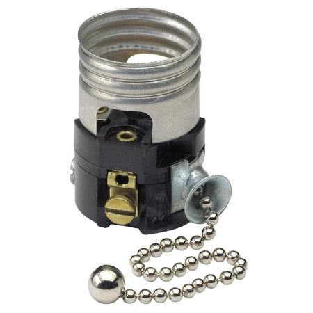 

Leviton Do it Interior Lamp Socket With Pull Chain Black