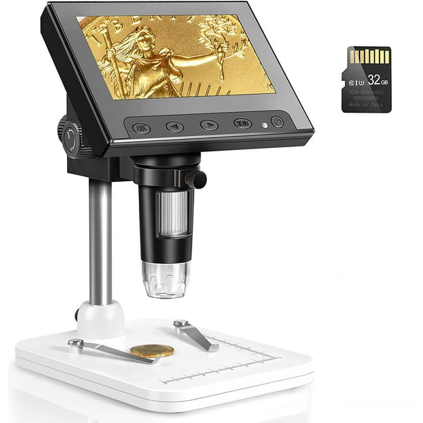 LCD Digital Microscope, 1000X Coin Microscope Gift , Microscope for