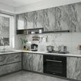 thumbnail image 5 of CHIHUT Marble Countertops Peel and Stick Kitchen Wallpaper Glossy Grey Marble Contact Paper for Counter Tops Waterproof Self Adhesive Shelf Liner Marble Vinyl Removable Marble Wallpaper 17.7"x100", 5 of 8