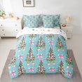 thumbnail image 2 of Manfei Christmas Tree Twin Bedding Sets 7-Piece for Female Men Adults,Xmas Festival Bedding Comforter Set Microfiber,Kawaii Pink Bowknot Breathable Sheet Sets,Breathable Home Decor,Reversible, 2 of 8