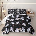 thumbnail image 2 of Erosebridal Colorful Cute Unicorn Rainbow Bed Spread Queen，Multicolor Loves Stars Queen Coverlet Set For Kids Girls,3 Pieces, 2 of 7