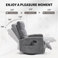 thumbnail image 6 of Recliners and Massage Chairs Heat Massage Manual Recliner Chair with Rocker and Swivel in Fabric for Living Room, GREY,Massage Recliners, 6 of 12
