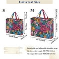 thumbnail image 2 of FORMRS Womens Corduroy Tote Bag Crossbody Shoulder Handbag with Pocket, Charming Floral Pattern, 2 of 7