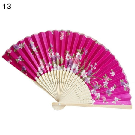 

UDIYO Vintage Bamboo Folding Hand Held Flower Fan Chinese Dance Beautiful Craft Gift