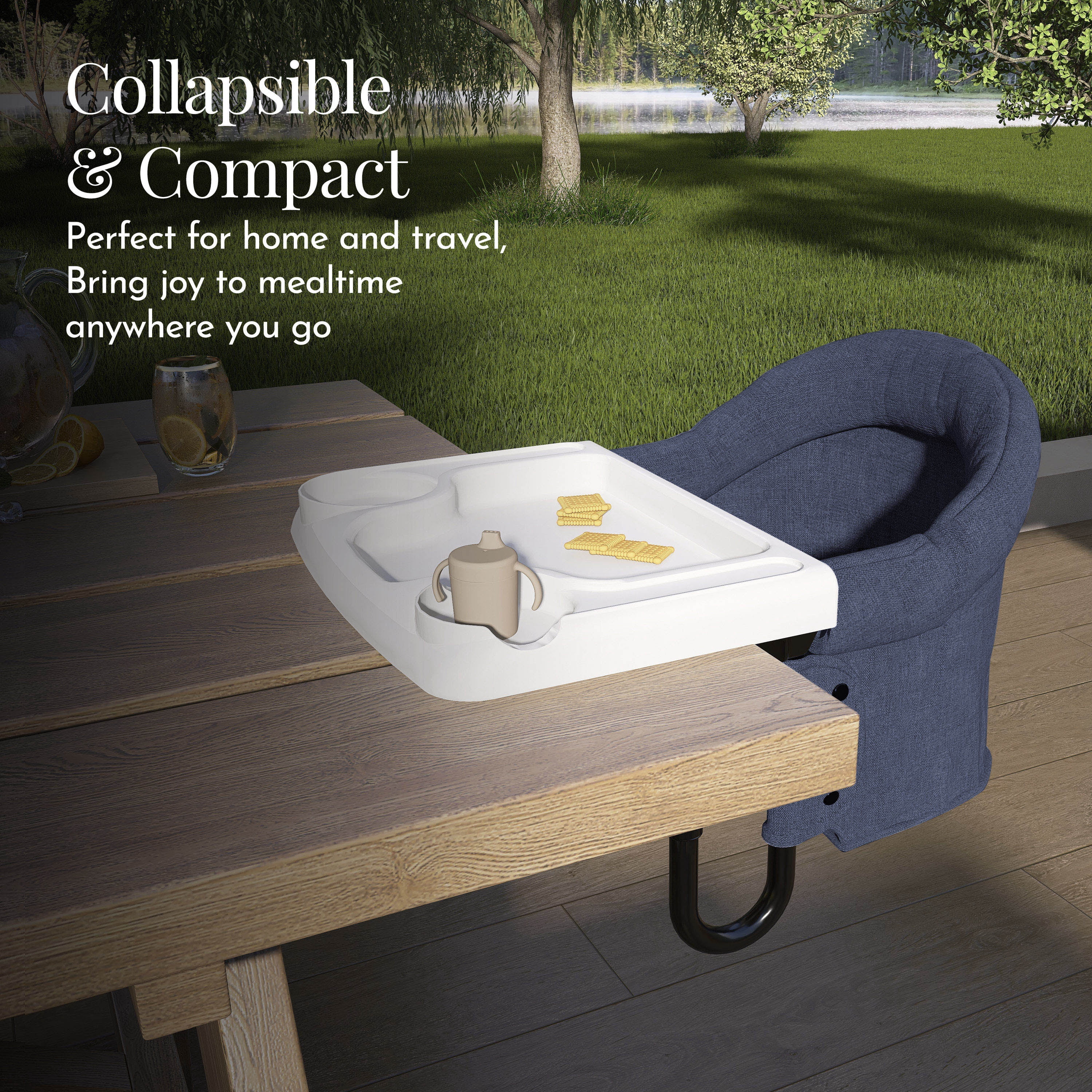 Evolur Clamp On Comfort Table Chair, Navy