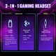 thumbnail image 4 of Ecomoment Auriculares Inalámbricos para Juegos Compatibles con PS5 Switch PC Mac, Auriculares para Juegos 2.4 GHz/Bluetooth 5.2 con Micrófono con Cancelación de Ruido Más de 40 Horas de Duración de la Batería, Cable de 3,5 Mm para Series Xbox, Blanco, 4 of 9